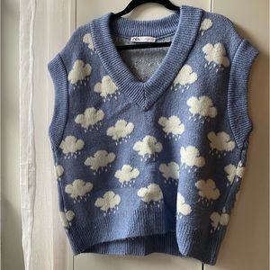 Zara blue rain cloud vest